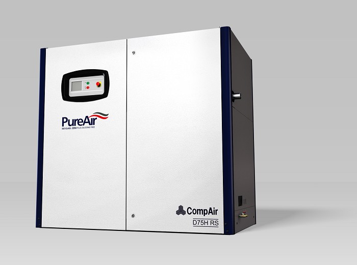 Oil free screw air compressor (75kW)