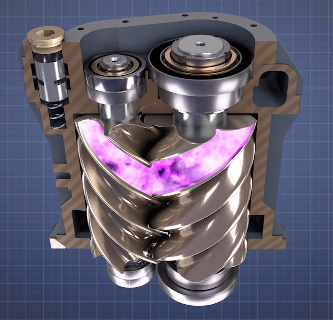 rotary screw compression method